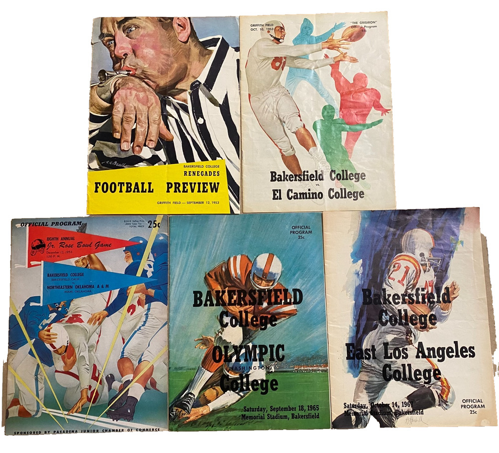Vintage Bakersfield College Football Program Lot 1953 1965 1967 California 103B